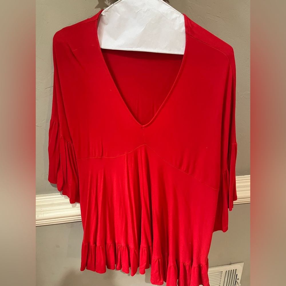 Bright red large tunic bought at a boutique